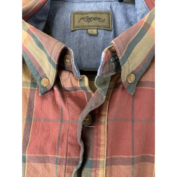 Roper Men's Large Button Down Flip Cuff  Western Shirt - Picture 4 of 10
